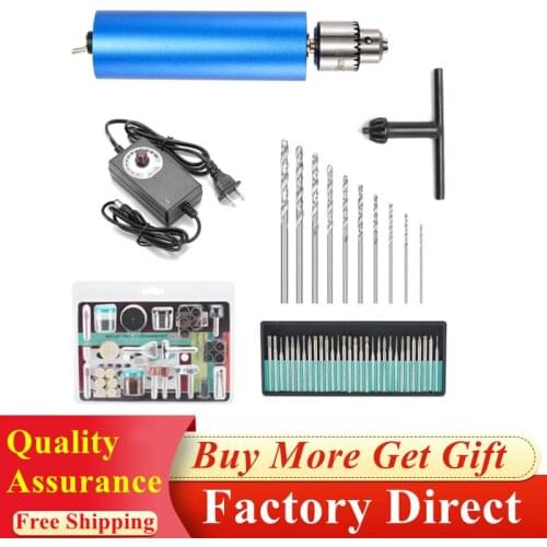Portable Hand Held Electric Drill Carving Punching Mini Electrical Engraving Grinding Tools With Drilling Bits Set For Jewelry