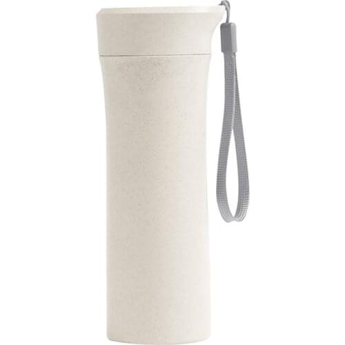 Drinkware Plastic Simple Wheat Straw Portable Travel Camping Leakproof Water Bottle Drinking Cup Coffee Tea Juice Mug Hot Sale