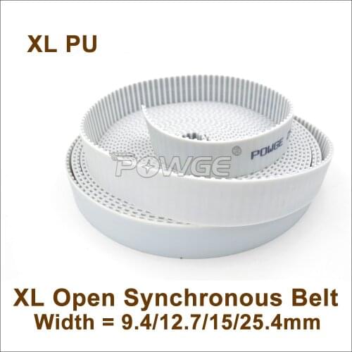 POWGE 10meters XL Open Timing Belt W=9.4/12.7/15/25.4mm Pitch=5.08mm PU With Steel Core XL Synchronous Belt Fit XL Timing Pulley