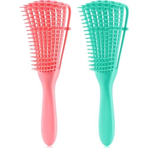 Detangler Brush For Natural Kinky Wavy Hair Natural Curly Hair Eight Octopus Styling Comb For Smooth Hair Massage Scale