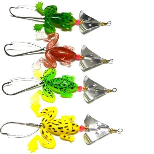 Spinner spoon sequin fishing lures Plastic sofr frog fishing Baits 6.2G 100pcs wobble bass active pike pesca fishing tackles