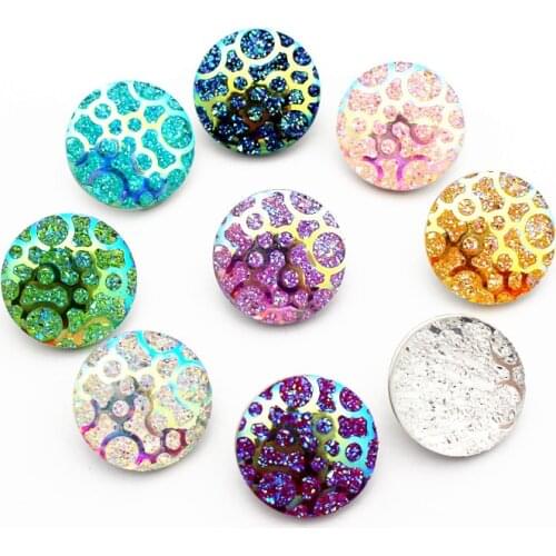 10Pcs/Lot Resin Colorful Bubble Fashion Snap Buttons Fit 18mm/20mm DIY Women Bracelet Jewelry