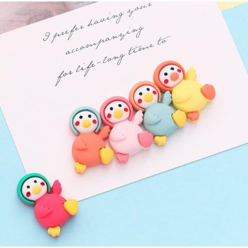 WhatIlife 10Pcs Cute Cartoon Penguin Series Soft Flat Back Scrapbook For Hair Bow Centers DIY Birthday Party Gift Accessories