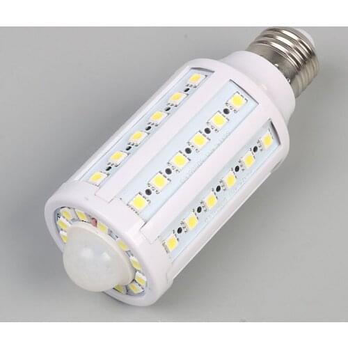 10pcs AC 85-265V 50HZ 10W 25W E26 E27 5050 5730 2700 6000Kmotion sensor PIR led corn bulbs smd lighting