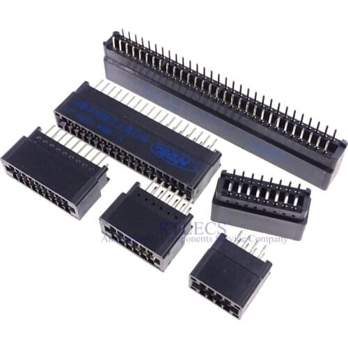 50pcs Edge Card Connector Slot 2.54 mm Pitch 8 10 12 14 16 18 20 22 24 26 28 30 36 40 Pin PCB Gold Finger Socket Through Holes