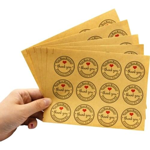 60pcs Thank You Stickers Seal Label Handmade Scrapbooking Baking Gift Packaging Stationery Bags Wedding Decoration 3.5cm