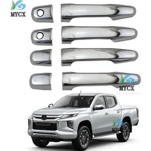 8pcs ABS chrome For Mitsubishi L200 Triton Pickup 2019 2020 2021 accessories Chrome Car door handle cover exterior
