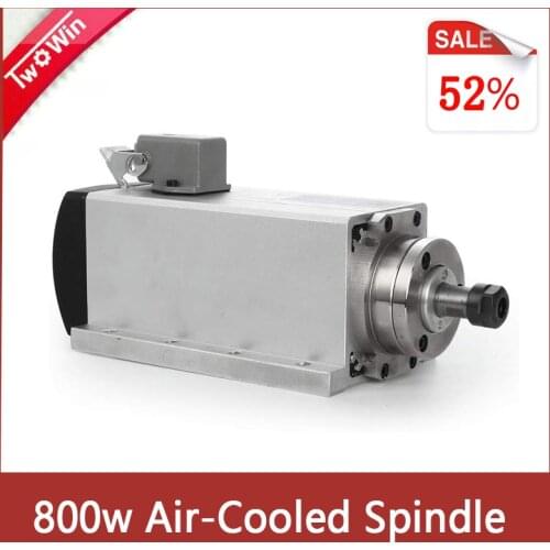 800W High Speed Spindle Motor Air cooling CNC Milling Spindle Motor 0.8kw 220v ER11 with 4pcs bearing for CNC Router