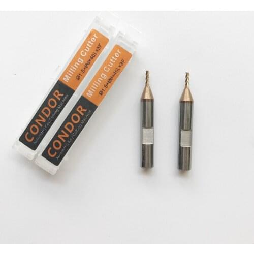 CONDOR Automatic Key Cutting Machines Milling Cutter 1.5x6x40x3F Original Carbide Drills(two piece)