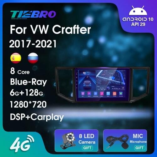 Android10.0 Blu-ray IPS Screen Car Radio For Volkswagen Crafter 2017-2021 GPS Navigation Auto Radio Car Receiver NO 2DIN DVD IGO