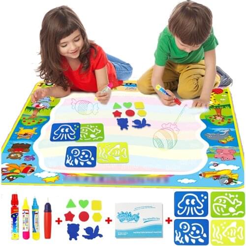 Big Size Magic Water Drawing Board with Doodle Pens Creativity Painting Drawing Mat Educational Toys for Kids