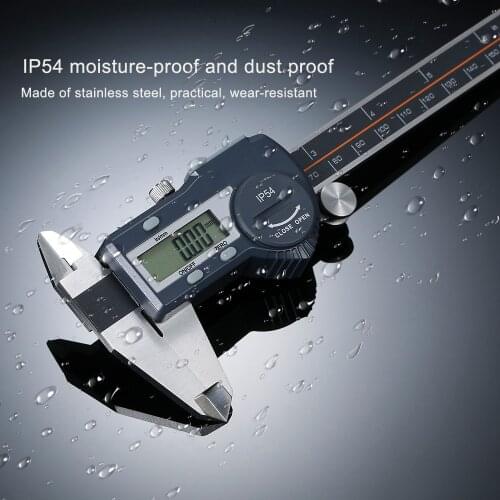 Digital Stainless Steel Waterproof Caliper mm/inch High Precision LCD Display Vernier Caliper IP54 0-100/150/200/300 mm