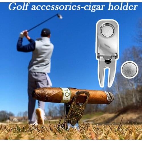 Golf Divot Tool Holder Metal Golf Divot Rack with a Magnet Golf Accessory Reusable 8.5x3.5x0.1cm B2Cshop