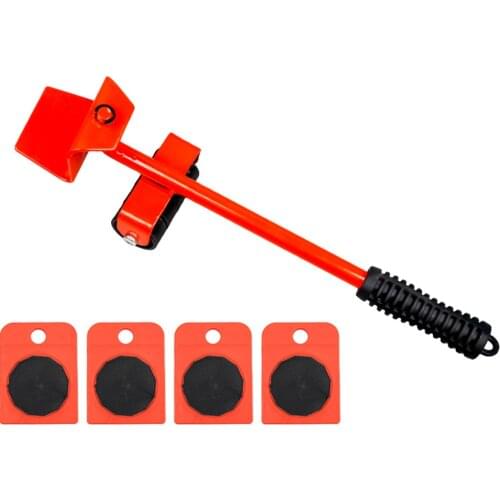 Dropshipping Furniture Mover Set Furniture Mover Tool Transport Lifter Heavy Stuffs Moving Wheel Roller Bar Hand Tools 5 Pcs Set
