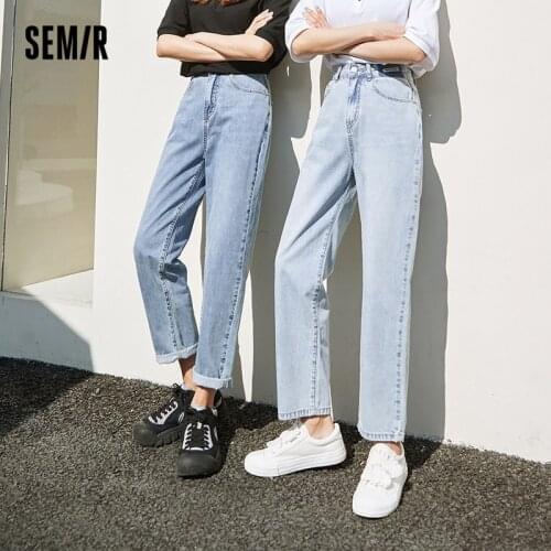SEMIR Jeans Women Summer 2021 New WomenS Ninth Point Pants Summer Thin Section Straight Hic Hong Kong Style Pants Trend