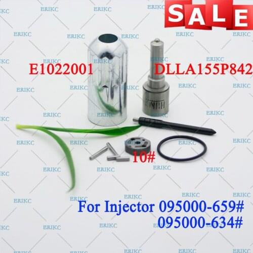 ERIKC 095000-6591 095000-6340 Injector Overhaul Repair Kits Nozzle DLLA155P842 Valve Plate, Pin, Sealing Ring for Hino J08E-TM