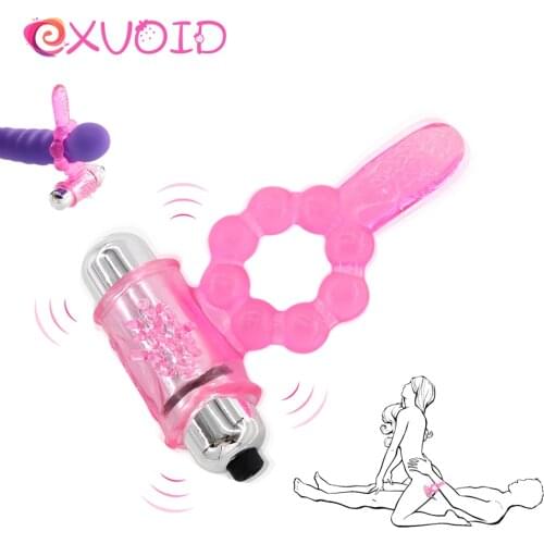 EXVOID Tongue Vibrator Penis Vibrating Ring Sex Toys for Men Male Delay Ejaculation Adults Products Cock Silicone Rings Sextoys
