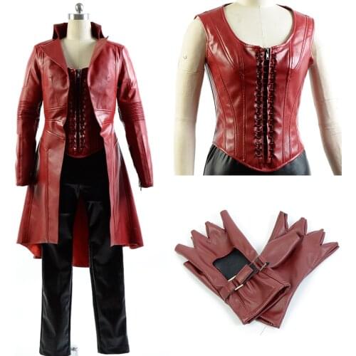 Movie Captain Civil War Scarlet Witch Wanda Maximoff Cosplay Costume Halloween Adult Women Costume Scarlet Witch Costume