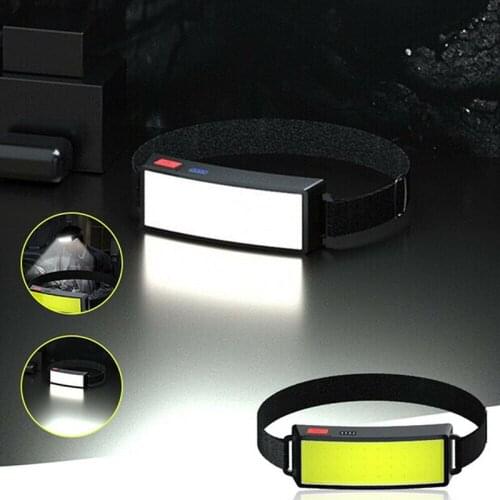 USB Rechargeable Camping Fishing Headlight Waterproof Hiking Head Flashlight with Battery Mini Super Bright COB LED Headlamp