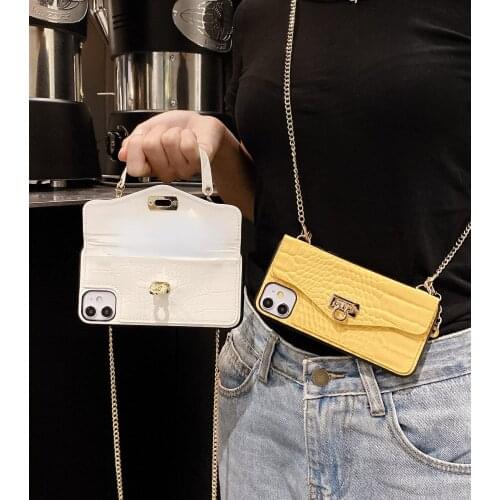 Fashion Leather Chain Phone Case for iPhone 12 Pro MAX 12 mini 11 Pro MAX XR XS MAX 7/8 Plus for iPhone 11 Phone Cover