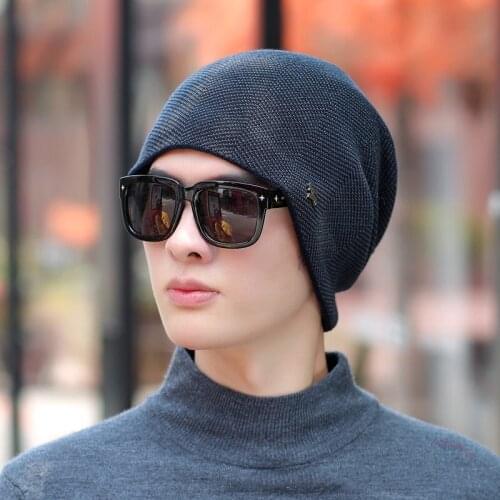 Men Winter Warm Hat New Fashion Adult Unisex Knitted Casual Beanies Skullies Cotton Wool Hats Brand Outdoor Solid Gorros