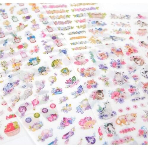 6 pcs/lot Cartoon Cat Girl Cute Paper Sticker Decorative Journal Scrapbook Planner Stickers Kawaii Stationery School Supplies