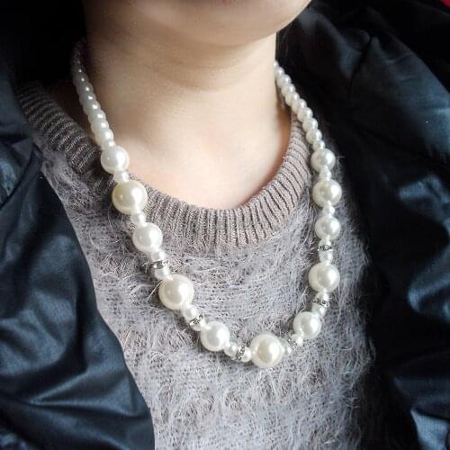 2020 new style white perfectly round pearl choker & chains necklace,fine quanlity factory wholesale Set auger pearl necklace