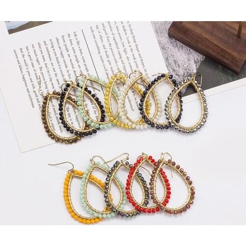 Novelty Elegant Glass Bead Handmade Teardrop Earring For Women And Girls New Design Personality Party Gift Accessories