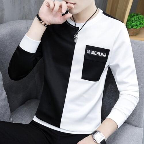 2019 Spring and Autumn season new male long sleeve personality trend clothes Korean version of clothing