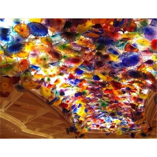 New Creative Flower Plates Pendant Lights Hallway Luxury Elegant Hotel Art Decoration