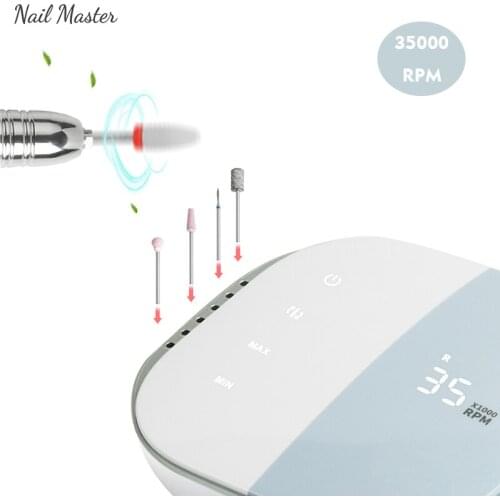 New Design 35000 RPM Nail Drill Machine Electric Nail File HD Display Metal Manicure Machine for Nail Art Equipment Nail Sander