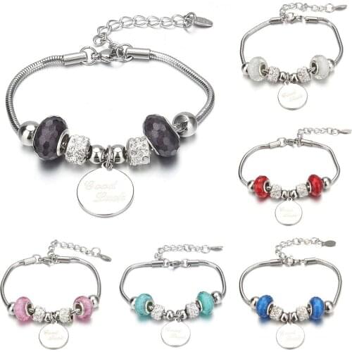 New Fashion Charm Bracelet & Bangles Good Luck 6-color Crystal Beads Brand Bracelets for Women Jewelry Girl Friendship Gift