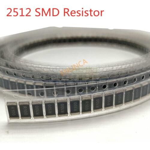 Original 100Pcs/lot/lot 2512 Chip Resistor 5% 1R 24R 1K 100K 150K ohm Free shippng