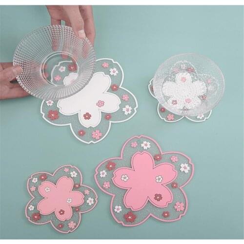 Cup Coasters Heat Insulation Flower Shaped Nordic Style Pot Holder Cup Pads Kitchen Accessories