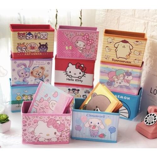Cartoon multi-pattern PU storage box Melody leather desktop storage box storage basket biological debris box