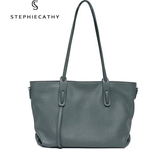 SC Vintage Genuine Leather Tote Bag For Women Classic Luxury Large Shopping Shoulder Handbag Female Daily Simple Crossbody Purse