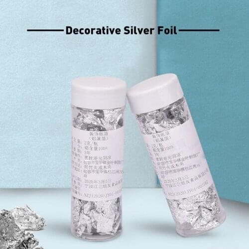 Edible Silver Flake for Baking Cake Decoration Gold Leaf Grade Craft Paper Decoration for Cake Macaron DIY Cup Cake Ornament