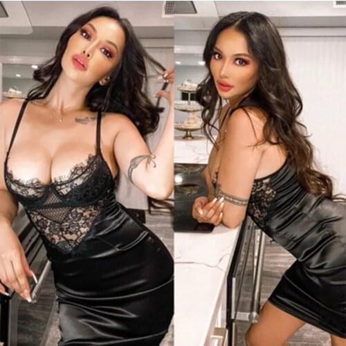 Sexy Women V-Neck Backless Nightgown Lace Sleepwear Ladies Solid Sleeveless Summer Short Mini Sleep Dress Nightdress