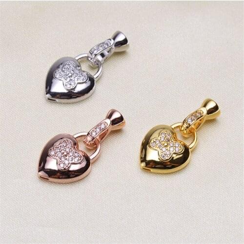 DIY Necklace Bracelet Connectors Clasp 18K Gold Plating Copper Cubic Zirconia Clasps For Jewelry Making Fastening Accessories