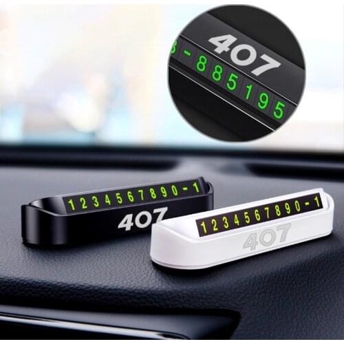 Car Parking Phone Number Plate Temporary Stop Sign Car Parking Card Phone Number Plate Hidden Switch Car Styling for PEUGEOT 407