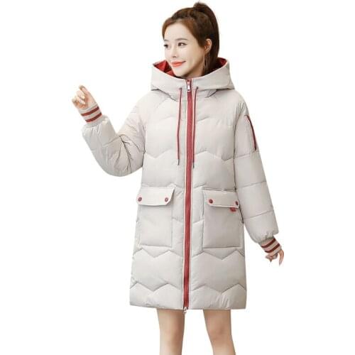 High Quality Winter Jacket Women Parker Thick Down Cotton Jacket Large Size Mid-long Hooded Outerwear Women Warm Winter Coat