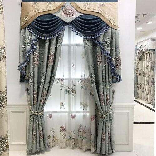Shading European-style American High-end Atmospheric Luxury Embossed High-precision Jacquard Curtains for Living Room Bedroom