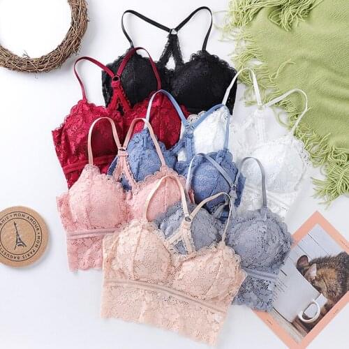 2021 New Arrival Women Lace Bra Wrapped Chest Female Bralette Push Up One-piece Crop Wrap Tube Top Plus Size Lingerie Underwear