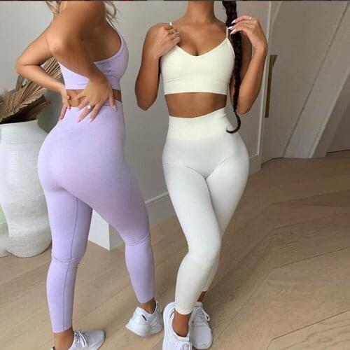 Womens Tracksuit 2021 Spring and Summer Yoga Suit Six-color Bra Top Yoga Pants Seamless Suit New Hot Style Set Woman 2 Pieces