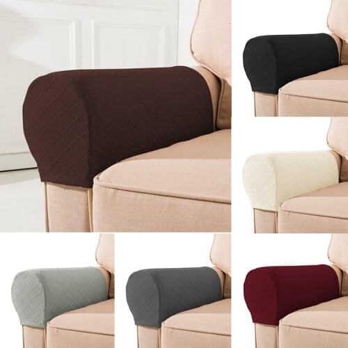 1 Pair Sofa Armrest Covers Spandex Elastic Chair Arm Covers Jacquard Armchair Slipcover Armrest Protectors for Living Room