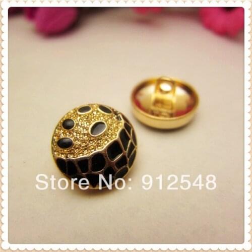10pcs,gold&Black color metal buttons, Classic fashion footprint brand series, garment accessories DIY materials,DEL15