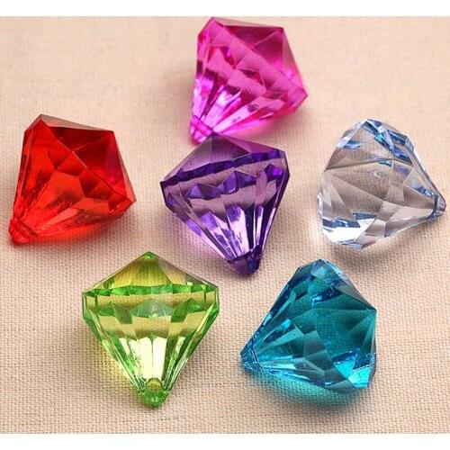 3 Sizes 15 Colors Prismatic Shape Acrylic Beads Faceted Cabochons Jewelry Findings DIY Handicraft Decoration Accessories