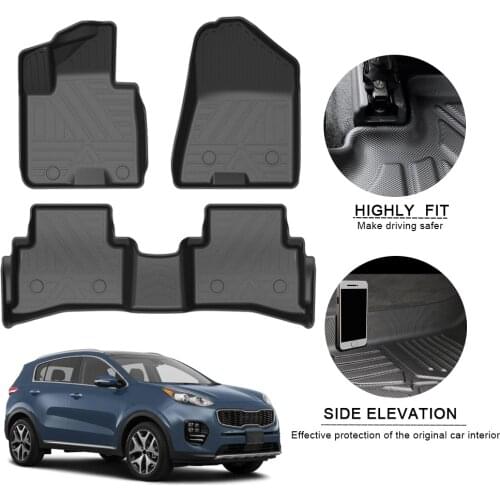 Car Floor Mats For Kia Sportage 2017-2019 TPE Auto Foot Pad Non-Slip Waterproof Rubber Carpets Automobile Interior Accessories