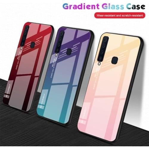 Case For Samsung Galaxy A9 A7 A8 A6 Plus 2018 Cases A7 A5 2017 J8 J4 J6 Plus S9 S8 Plus Note 8 9 Glass Aurora Shockproof Cover