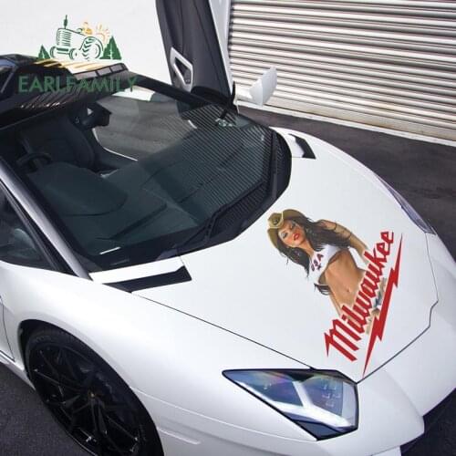 EARLFAMILY 43cm x 35.8cm Fashion Big Car Stickers for Milwaukee Vinyl Auto Car Styling Waterproof Decals JDM Car Assessoires